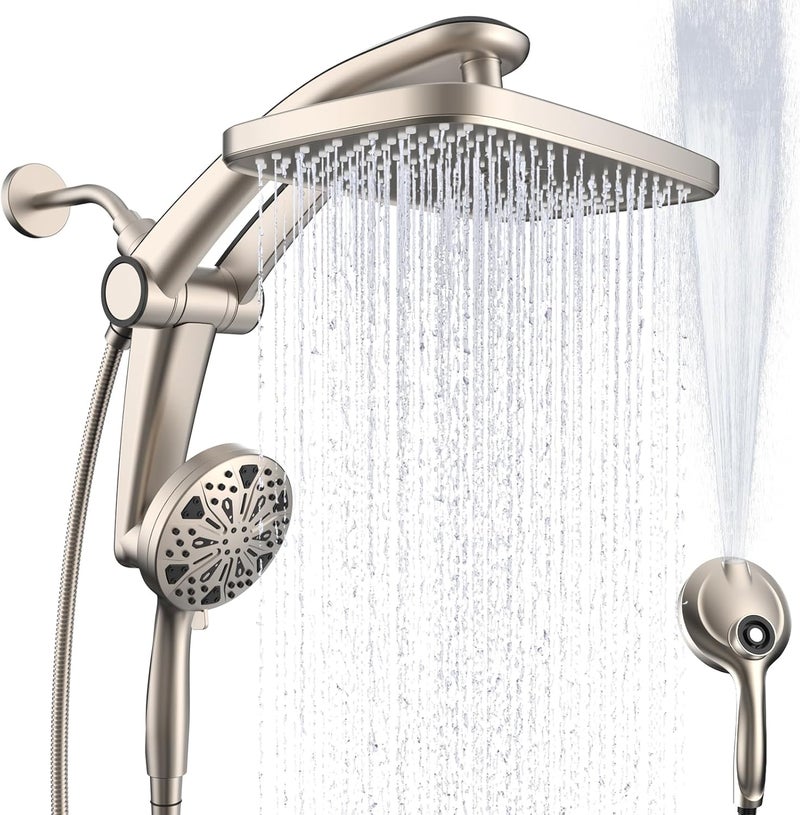 Razime Rain Shower Head with Handheld High Pressure rainfall Shower Heads with Handheld Spray Combo Adjustable one-piece stand daul shower head Built-in Magnetic Docking and Power Jets - Image 1